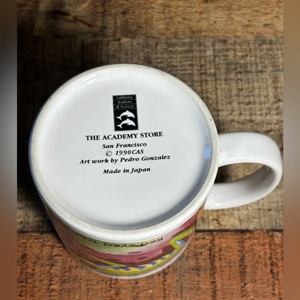 Pedro Gonzalez Red Eyed Tree Frog Coffee Mug VTG Academy Store SF 1990 CAS